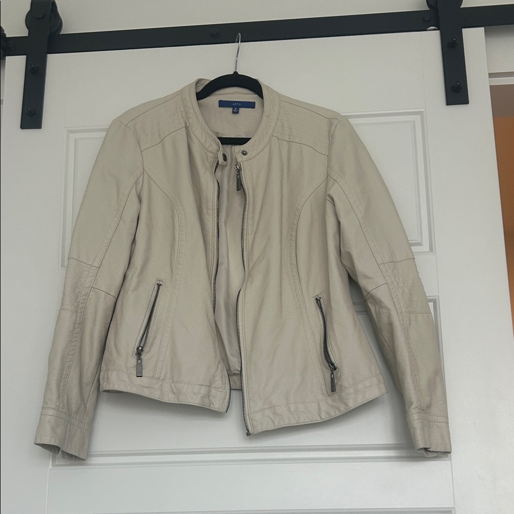 Apt. 9 Cream Leather Jacket